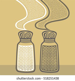 Salt and pepper. Vector illustration.