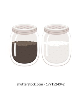 Salt and pepper Salt and pepper vector. salt and pepper on white background.