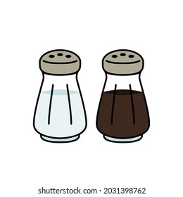Salt and pepper vectors. Salt and pepper bottles.