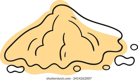 Salt Pile Spices Lined Vector Illustration