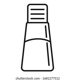 Icono de la olla de sal. Icono del vector de la olla de sal de esquema para diseño web aislado en fondo blanco