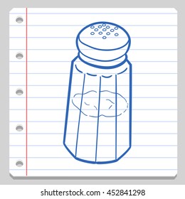 Salt Pot Notebook School Doodle vector illustration sketch.