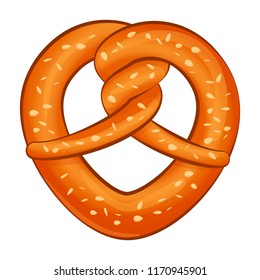 Salt pretzel icon. Cartoon of salt pretzel vector icon for web design isolated on white background