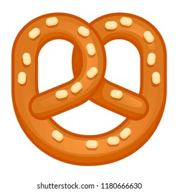 Salt pretzel icon. Cartoon of salt pretzel vector icon for web design isolated on white background