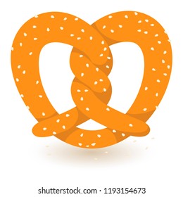 Salt pretzel icon. Flat illustration of salt pretzel vector icon for web design