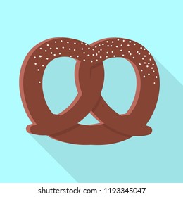 Salt pretzel icon. Flat illustration of salt pretzel vector icon for web design