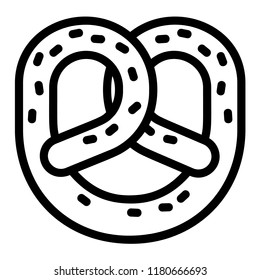 Salt pretzel icon. Outline salt pretzel vector icon for web design isolated on white background