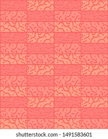 Salt room seamless pattern. Vector hand drawn illustration salt brick wall. Halotherapy surface design texture background. Pink and orage color.