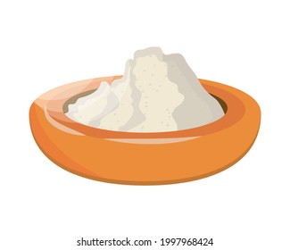sal en un diseño aislado de platillos