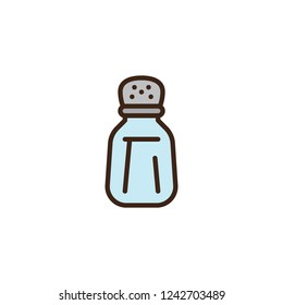 Salt shaker bottle filled outline icon, line vector sign, linear colorful pictogram isolated on white. Seasoning shaker symbol, logo illustration. Pixel perfect vector graphics