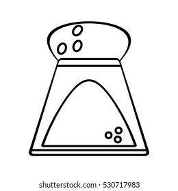 salt shaker bottle ingredient cooking outline vector illustration eps 10
