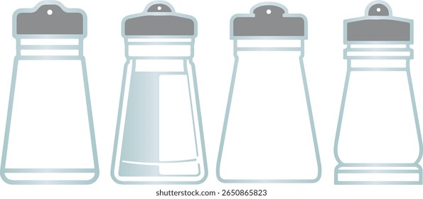 Coleção de Design de Vetor de Cores do Agitador de Sal