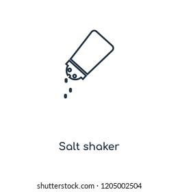 Salt shaker concept line icon. Linear Salt shaker concept outline symbol design. This simple element illustration can be used for web and mobile UI/UX.