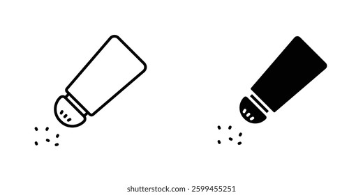 Salt shaker flat simple vector icons illustration set.