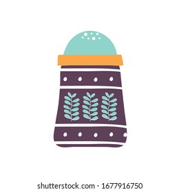 salt shaker flat style icon design, Cook kitchen Eat food restaurant home menu dinner lunch cooking and meal theme Vector illustration