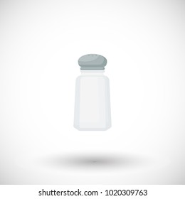 Salt shaker flat vector icon, Flat design of food, kitchen ware, seasoning icon with round shadow, cute vector illustration with reflections