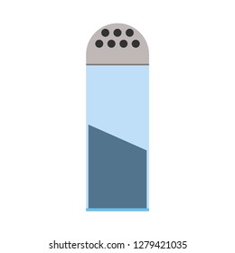 Salt shaker flavor cuisine mineral spicy salt grinder vector. Kitchenware food icon illustration