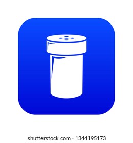 Salt shaker icon blue vector isolated on white background