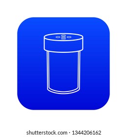 Salt shaker icon blue vector isolated on white background