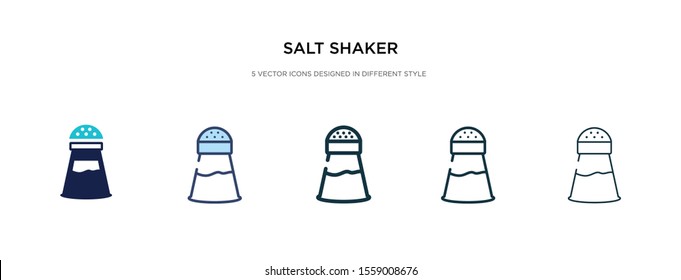 salt shaker icon in different style vector illustration. two colored and black salt shaker vector icons designed in filled, outline, line and stroke style can be used for web, mobile, ui