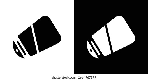 Salt shaker icon in flat black solid vector set