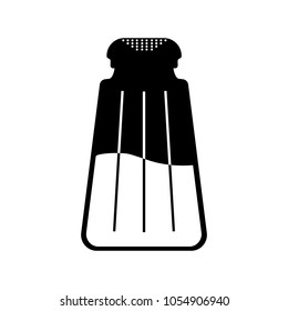 Salt shaker icon in flat style isolated on white background. Baking and cooking ingredient. Food seasoning. Kitchen utensils salt shaker. Vector illustration