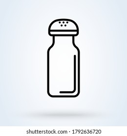 Malzschüttelsymbol im flachen Stil einzeln auf weißem Hintergrund. Backzutat und Kochzutat. Essenswürzen. Küchengeräte mit Salzstreuer. Einfache, moderne Icon-Design-Illustration.