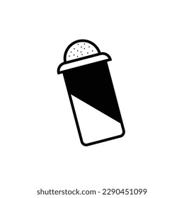 Icono del agitador de sal, en estilo plano con fondo.
