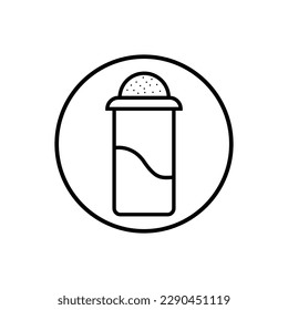 Icono del agitador de sal, en estilo plano con fondo.