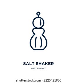 salt shaker icon from gastronomy collection. Thin linear salt shaker, shaker, kitchen outline icon isolated on white background. Line vector salt shaker sign, symbol for web and mobile