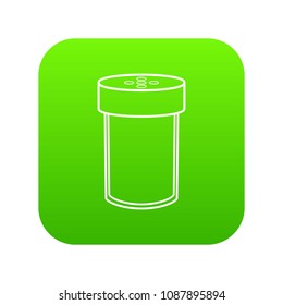 Salt shaker icon green vector isolated on white background