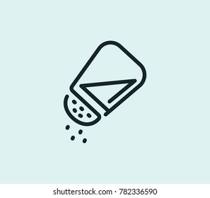 Соль шейкер значок линии изолированы на чистом фоне. Порошковая соль концепция рисования соль шейкер значок линии в современном стиле. Векторная иллюстрация для вашего веб-сайта мобильного логотипа приложения UI дизайн.