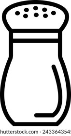 Salt shaker icon in line style isolated on transparent background. Baking and cooking ingredient. Food seasoning. Kitchen utensils salt shaker. salt heap, salting hand, chips, food without sodium.