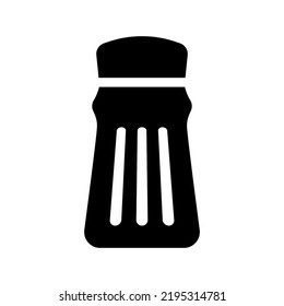 Salt Shaker Icon. Pepperbox. Black Silhouette. Front Side View. Vector Simple Flat Graphic Illustration. Isolated Object On A White Background. Isolate.