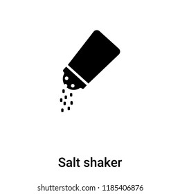 Salt shaker icon vector isolated on white background, logo concept of Salt shaker sign on transparent background, filled black symbol