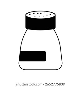 ícone saleiro shaker com fundo branco vetor ilustração stock