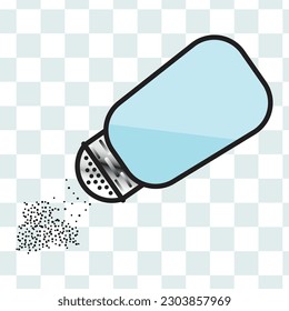 Salt shaker icon.Baking and cooking ingredient, vector illustration food seasoning. Kitchen utensils.Isolated on transparent background art.