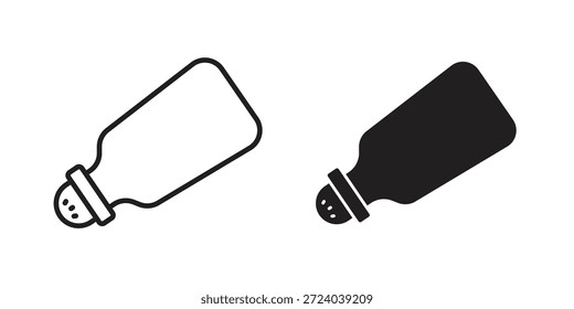 Salt Shaker Symbole, Linie Vektor. fester Symbolsatz