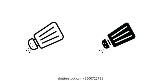 Salt shaker icons set for apps and web ui designs. simple isolated graphics.