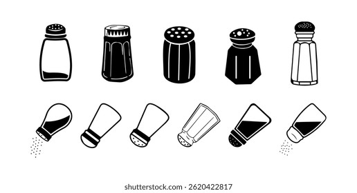 Conjunto de clip-arts de vetor de ilustração do Salt Shaker