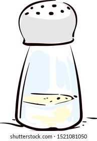 Salt shaker, illustration, vector on white background.
