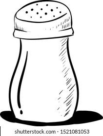 Agitador de sal, ilustración, vector sobre fondo blanco.