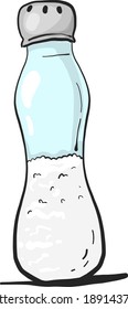 Salt shaker , illustration, vector on white background