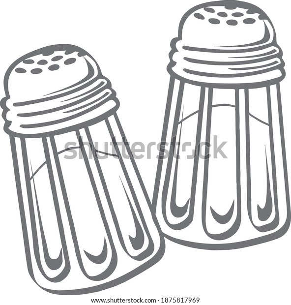 Salt Shaker Line Drawing Vector Salt Stock Vector (Royalty Free ...