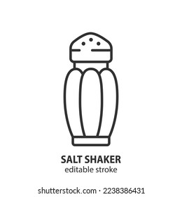 Salt shaker line icon. Salt cellar vector symbol. Editable stroke.