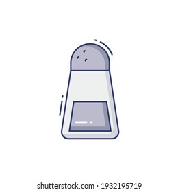 Salt shaker Line Icon Isolated On White Background