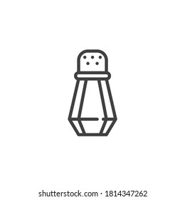 Salt shaker line icon. linear style sign for mobile concept and web design. Pepper shaker outline vector icon. Symbol, logo illustration. Vector graphics
