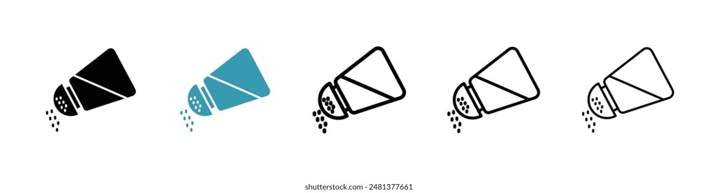 Salt shaker line icon vector set.