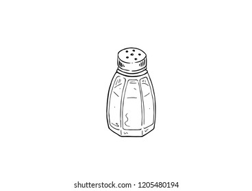 salt shaker linear vector illustration 