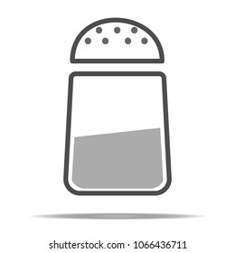 salt shaker on white background picture for website, icon for restaurant menu. sticker for kitchen decor.